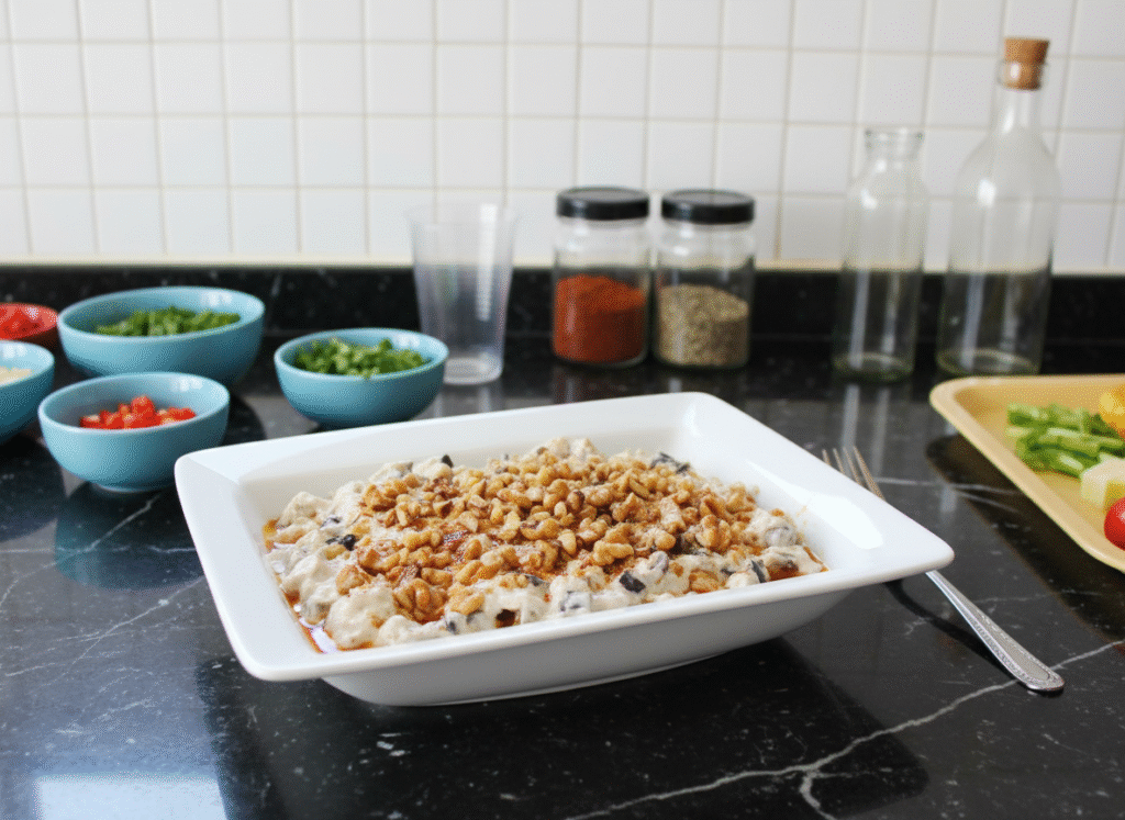 tahinli-patl-can-mezesi-05-1024x747 Tahinli Patlıcan Mezesi